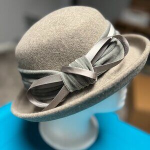 Velvet Band Wool Bowler style Hat by Adora®